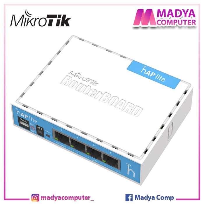 Gambar MikroTik Router Wireless RB941-2nD (hAP-Lite) dari Madya Computer Kab. Banyumas Tokopedia
