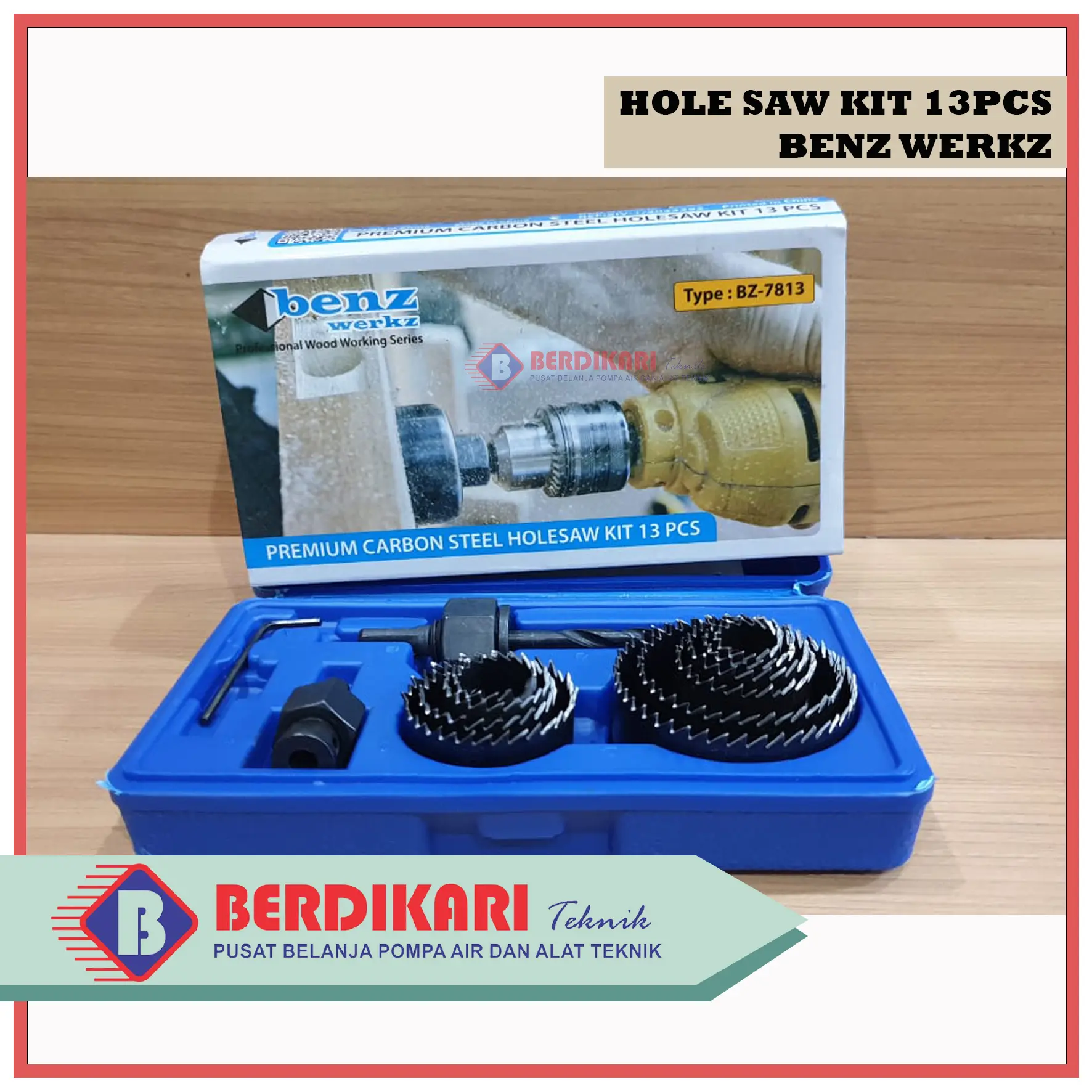 Benz Holesaw Kit Hole Saw Kit Mata Bor Kayu Set 13pcs