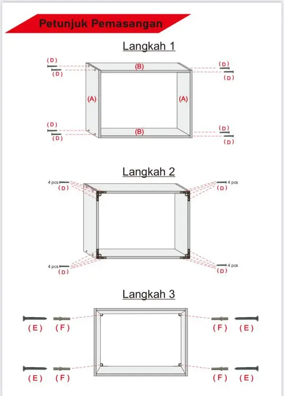Rak Buku Dinding Kotak A932 4