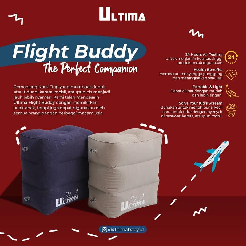ULTIMA Flight Buddy inflateable foot rest Blue (sudah dapat pompa) 2
