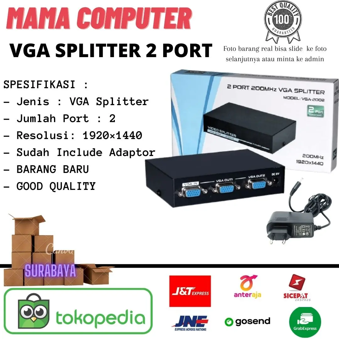 VGA Splitter 1-2 GT-2002 / 2 Port