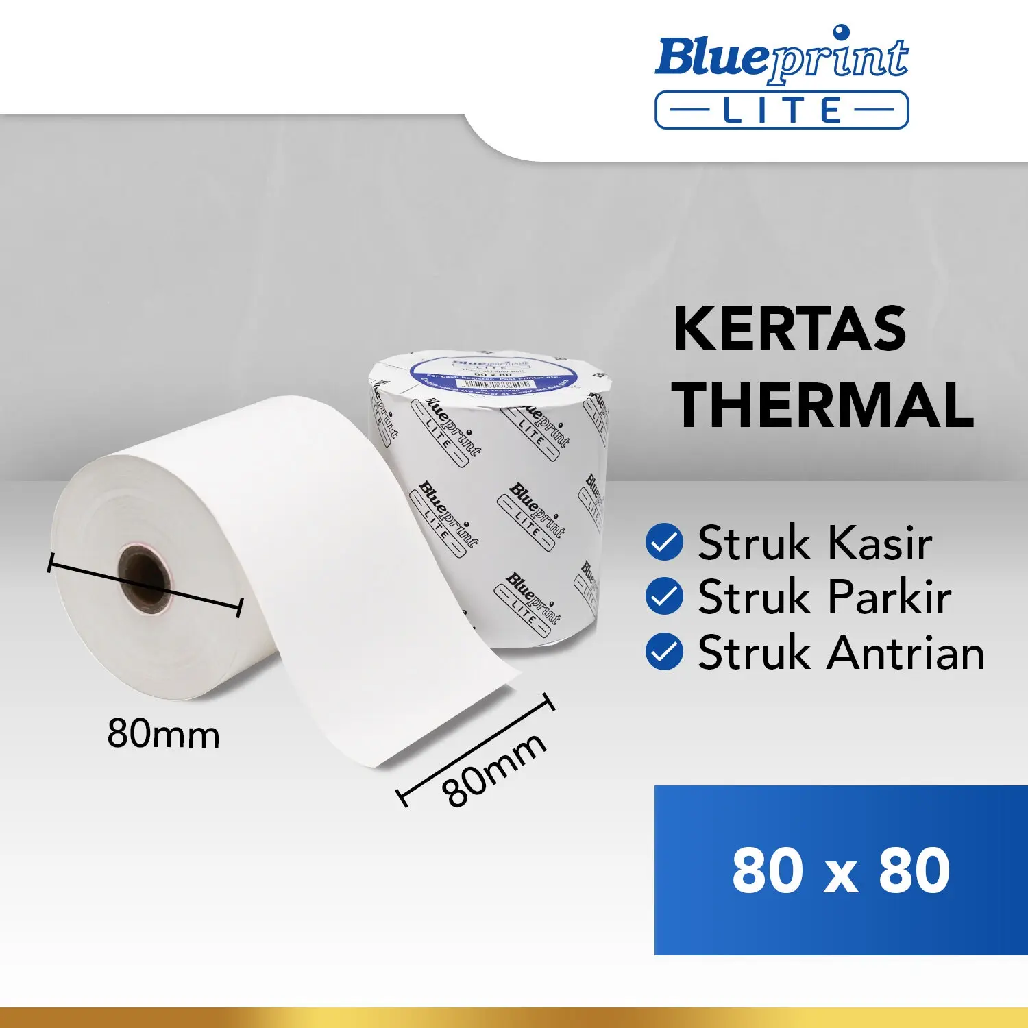 Kertas Struk / Kertas Kasir / Kertas Thermal BLUEPRINT Lite 80x80 mm kertas  thermal  80x80
