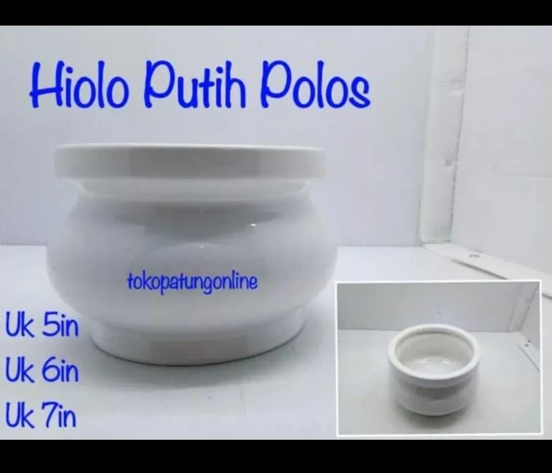 Hiolo Putih Polos Keramik 8in Import