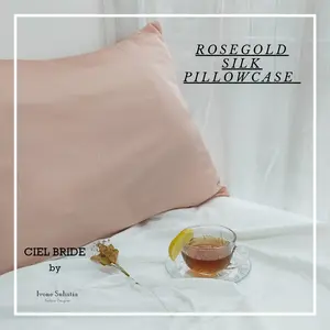 Sarung bantal sutra black and rosegold | Italian Silk Pillowcase