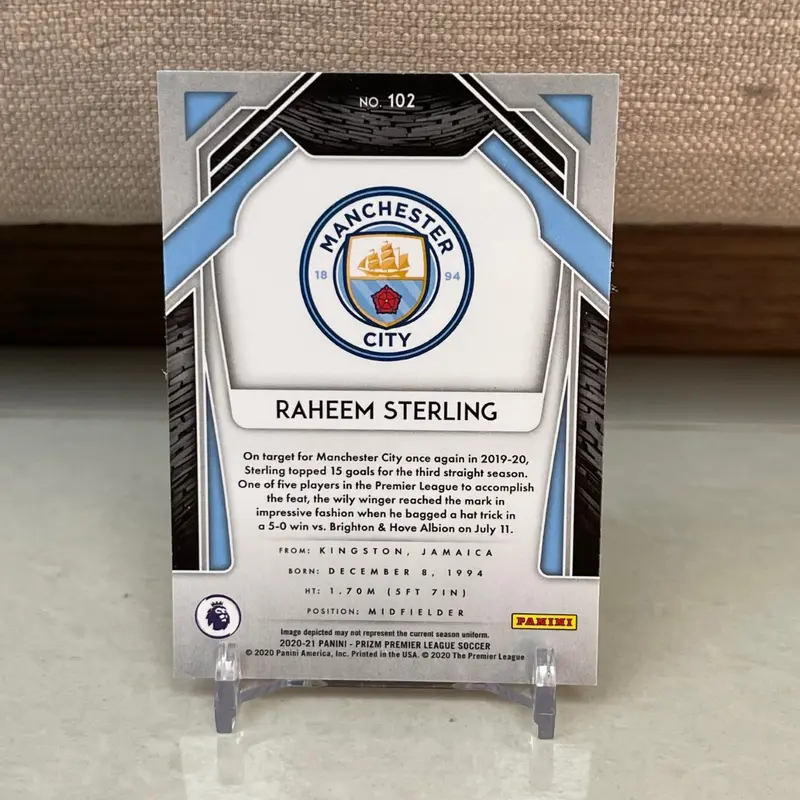 Kartu Bola Panini Prizm EPL 2020 Manchester City Raheem Sterling 1