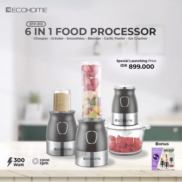 Gambar FOOD PROCESSOR 6 in 1 ECOHOME - EEP 333 dari Multi Product Official Store Kota Administrasi Jakarta Barat Tokopedia