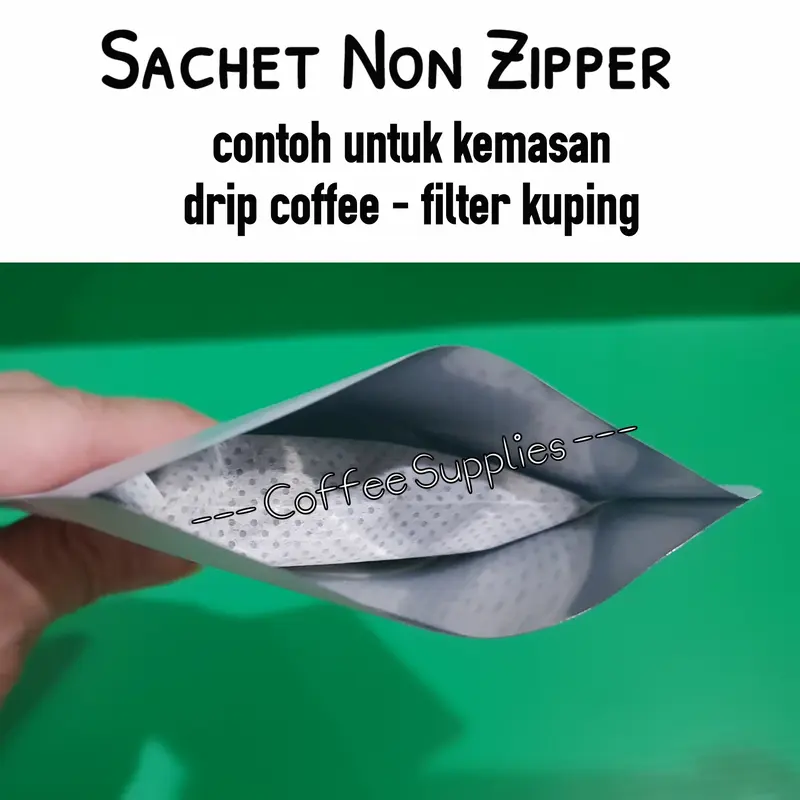 Sachet 10x12.5 kemasan drip coffee filter kopi hitam putih kraft saset 2