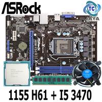 Gambar Mainboard LGA 1155 H61 Asrock + Processor Core I5 3470 dan RAM 8GB dari TECH COMP JAYA Kota Bekasi 1 Tokopedia