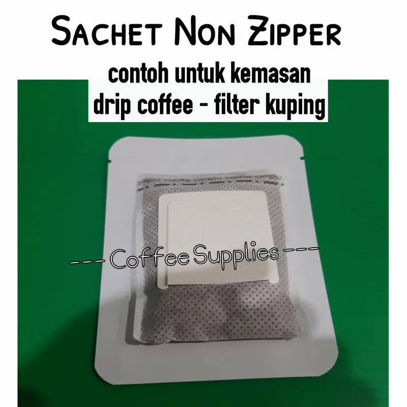 Sachet 10x12.5 kemasan drip coffee filter kopi hitam putih kraft saset 3