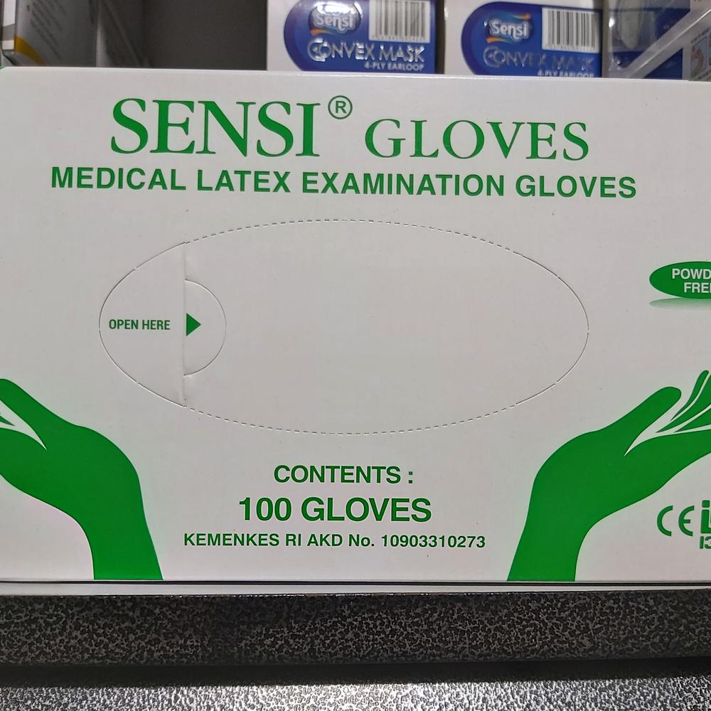 Sensi glovex latex powder free isi 100 pcs - S