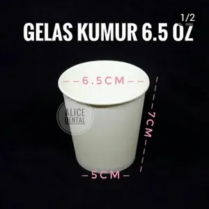 Dental gelas kumur pasien gigi disposable paper cup 6,5oz papercup 6.5