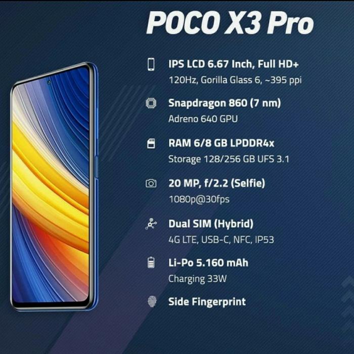 Gambar Xiaomi Poco X3 Pro RAM 6GB ROM 128GB Garansi Xiaomi - 6/128 dari Rioaja123 Kota Bengkulu Tokopedia