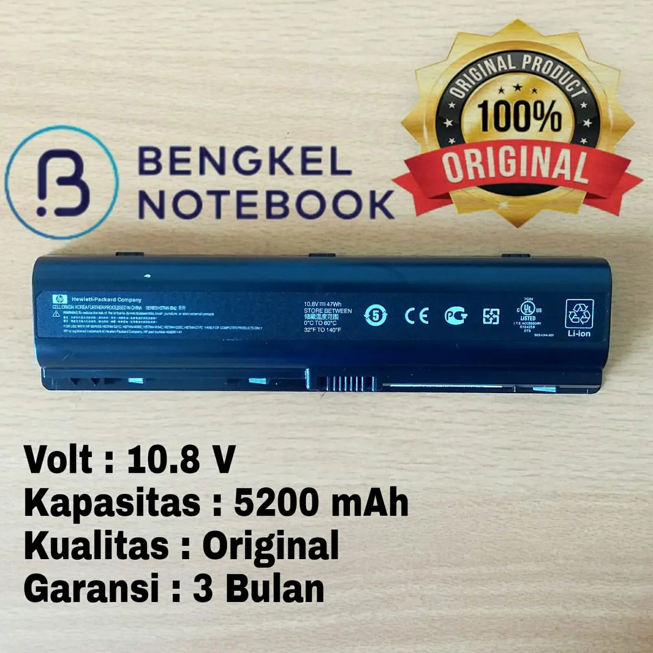 Baterai HPCompaq Presario V3000 V3300 V3400 V3500 V6000 C700 F500 ORI