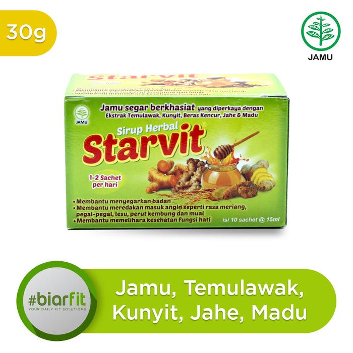 Gambar Starvit Herbal Jahe, Temulawak, Kunyit dan Madu 10 sachet dari Biarfit Official Shop Kota Tangerang Tokopedia