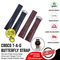 Gambar 20mm Tag croco leather strap tali jam kulit buckle butterfly - Hitam B Hitam, 22mm dari Tali Jam Tangan com Kota Tangerang Selatan 1 Tokopedia