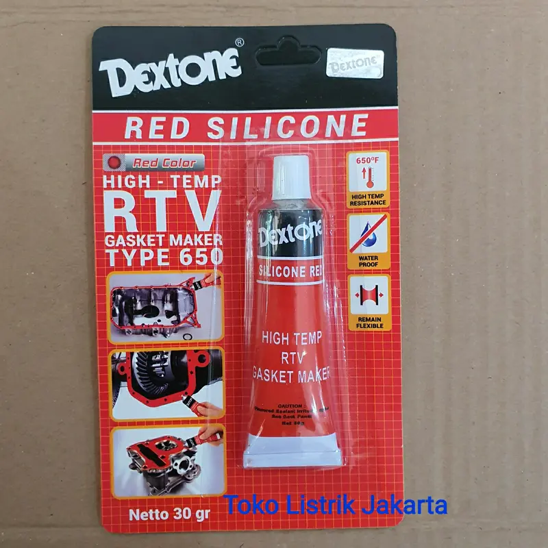 Lem DEXTONE Gasket Packing Merah Red Silicone Silikon Mesin Besi 30Gr 0