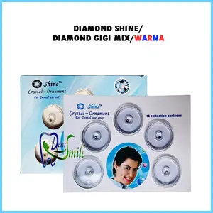 Permata dental gigi diamond shine Crystal Ornament warna Mix dan Clear