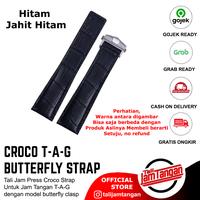 Gambar 20mm Tag croco leather strap tali jam kulit buckle butterfly - Hitam B Hitam, 22mm dari Tali Jam Tangan com Kota Tangerang Selatan 2 Tokopedia