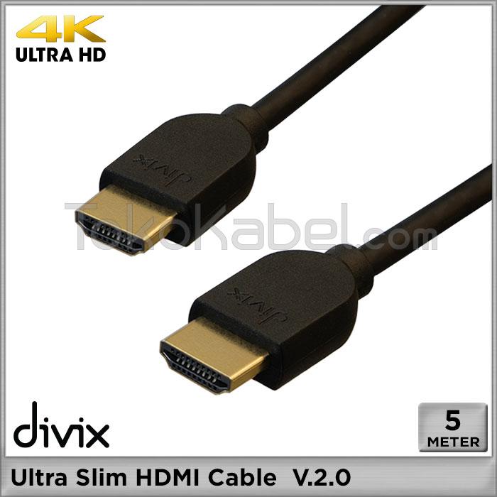 Gambar Kabel HDMI Divix Ultra Slim [5m] v2.0 4K v 2.0 5meter m dari tokokabel Kota Administrasi Jakarta Utara Tokopedia