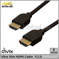 Gambar Kabel HDMI Divix Ultra Slim [3m] v2.0 4K 3 meter m dari tokokabel Kota Administrasi Jakarta Utara 1 Tokopedia