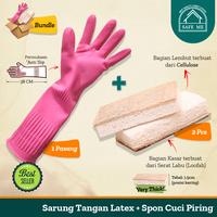 Gambar [BUNDLE] Safe Me Sarung Tangan Latex Pink / Sponge Cuci Piring - M dari Safe Me Kota Administrasi Jakarta Utara 1 Tokopedia