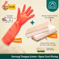 Gambar [BUNDLE] Safe Me Sarung Tangan Latex Orange / Sponge Cuci Piring - M dari Safe Me Kota Administrasi Jakarta Utara 1 Tokopedia