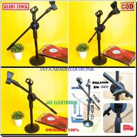 Gambar ORIGINAL Stand Mic Kaki Bulat Holder Standing Pendek Dual Hp Mik tiang dari GROSIR ONLINE123 Kota Administrasi Jakarta Barat 1 Tokopedia