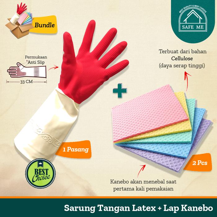 Gambar [BUNDLE] Safe Me Sarung Tangan Latex Duo Color Red / Lap Kanebo Eropa - S dari Safe Me Kota Administrasi Jakarta Utara Tokopedia