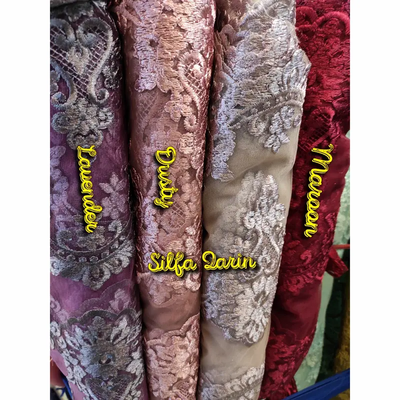 Kain Tile Renda Bordir (Bordir Tebal Padat) ~ Kain Renda Bordir 4