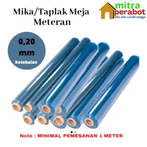 Taplak Meja Mika Plastik Bening Tebal VPC 0,20 Harga/m (137cmx100cm)