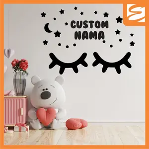 STIKER SLEEP EYES DINDING KAMAR TIDUR WALL STICKER DINDING BULU MATA