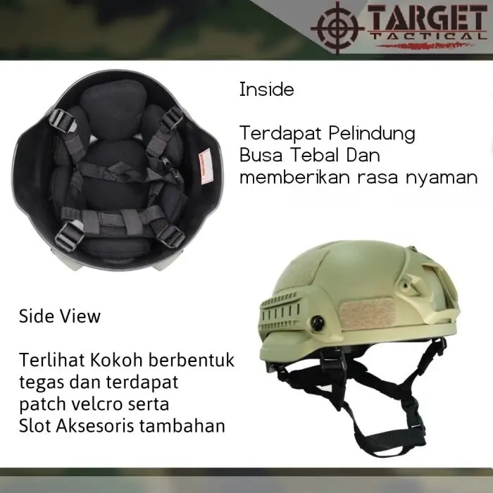 Helm Tactical Emmerson MICH 2002 New Series USA ORIGINAL - Hijau Army 2