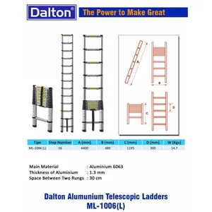 PROMO Tangga Telescopic DALTON ML-1006L/tangga lipat teleskopik 4.4m