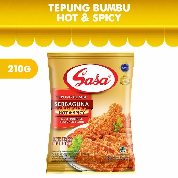 sasa tepung bumbu serbaguna hot and spicy 210  gram