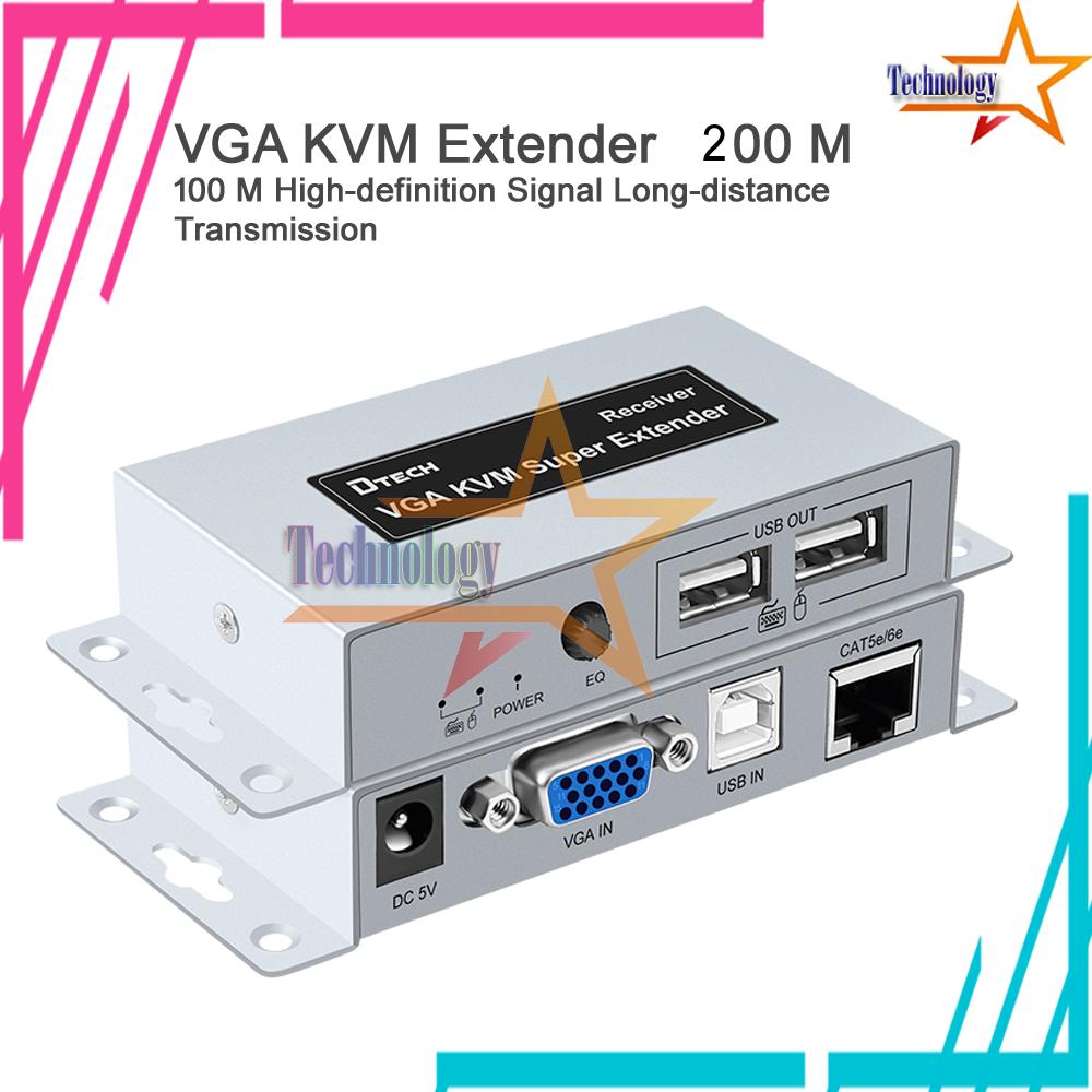 KVM IP VGA Extender Magnetic via UTP LAN CAT5E/6 Support Mouse Up 200M