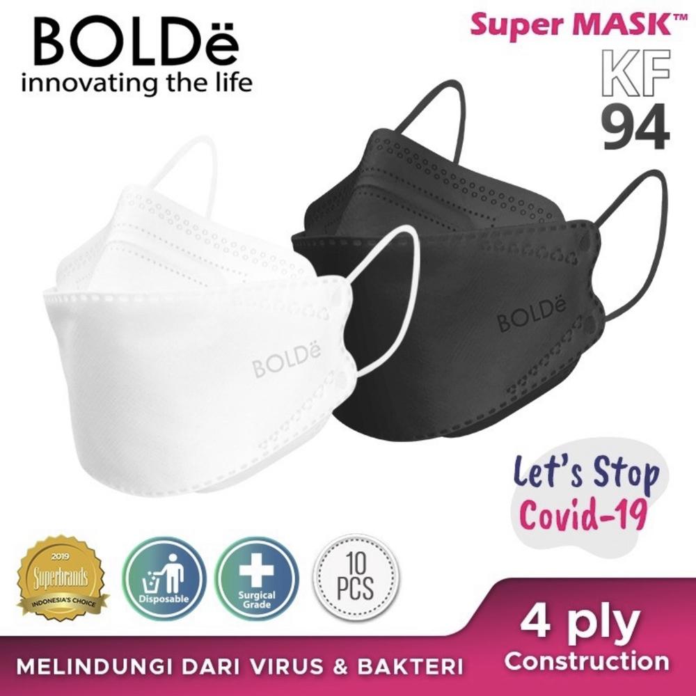 BOLDe masker 4D korean KF94 4ply isi 10 pcs - Putih
