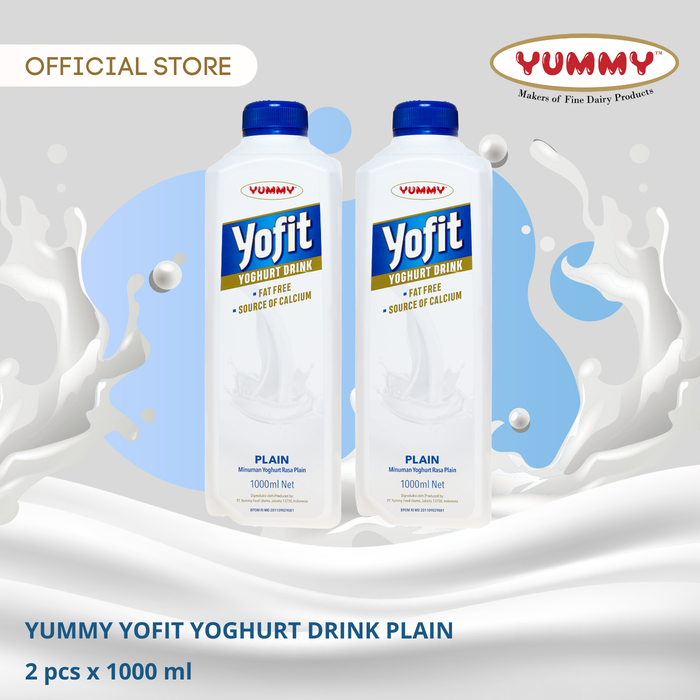 Gambar Yummy Yofit Yoghurt Drink Plain 2 x 1 Liter dari YUMMY Dairy Kota Administrasi Jakarta Timur Tokopedia