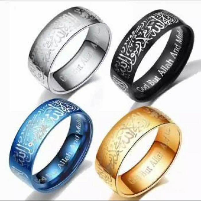 Gambar cincin tauhid titanium wanita / pria dari Zanki Souvenir Kab. Bogor Tokopedia