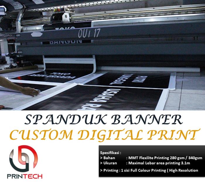 Gambar Spanduk Banner Digital Print 340 gsm / Cetak Spanduk Banner dari PrintechOnlineShop Kota Medan Tokopedia