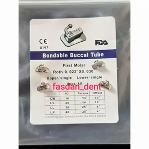 Fasdan_dent BUCCALTUBE M1 BUCAL TUBE BUCCAL CUP ROTH 0,22 PENGUNCI BEHEL Bondable Buccal Tube FDA Variasi Produk Orthodontic Behel