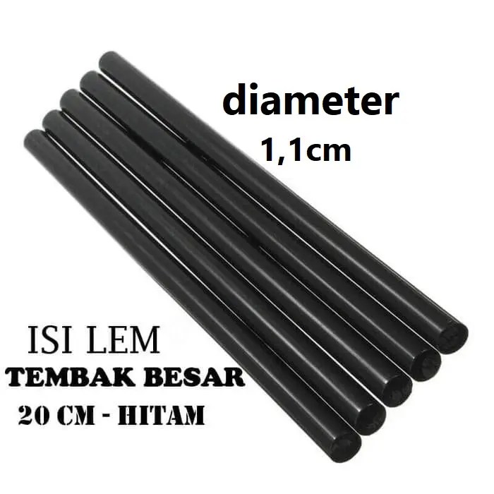 Lem Bakar besar 11mm x 20cm Tembak Hitam black sambung rambut glue gun