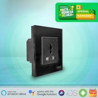 Gambar BARDI Smart Wall Socket Wifi UNI Black For Alexa GoogleHome Automation dari BARDI Smart Home Kota Administrasi Jakarta Utara 5 Tokopedia