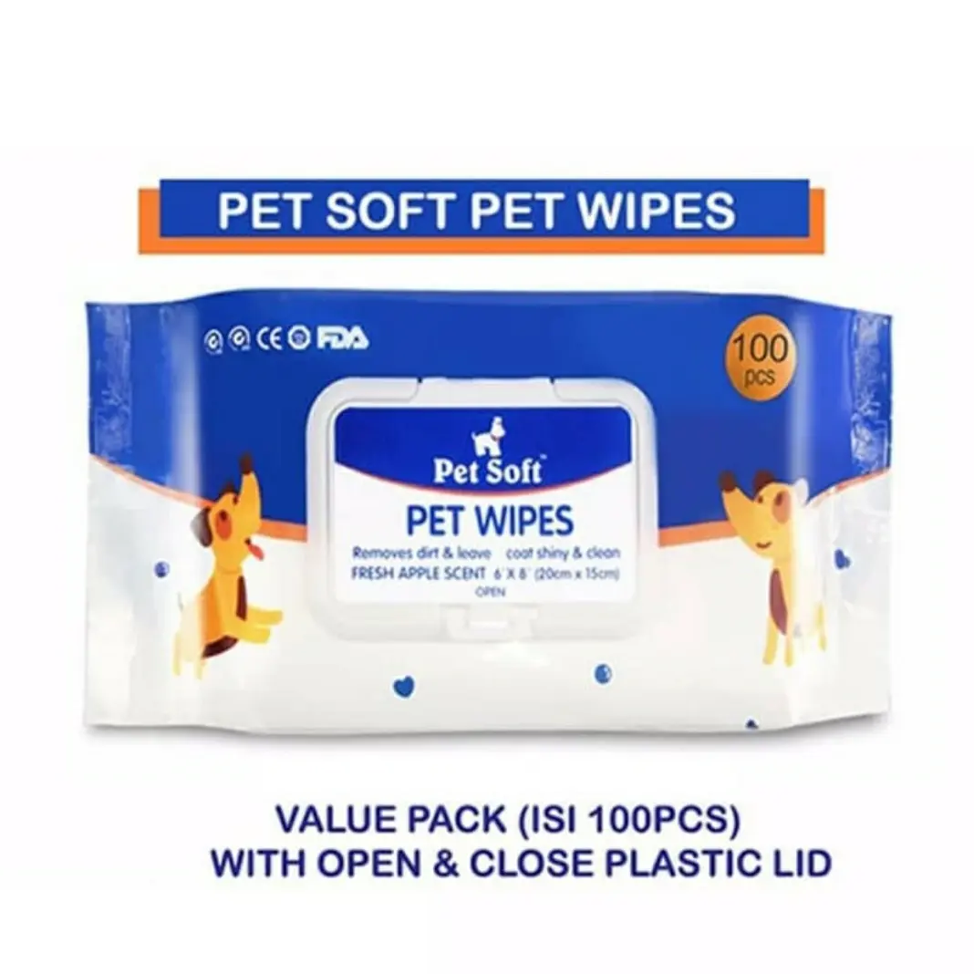 Pet Soft Wipes Tissue Basah Hewan Anjing kucing