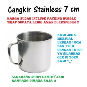 SK - 1 PC ORI Gelas Mug Cangkir DIAMETER 7CM Kopi Teh Stainless MURAH