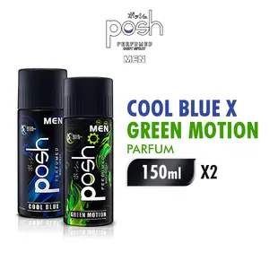 Posh Men Body Spray Cool Blue + Green Motion 150 ml (2 pcs)