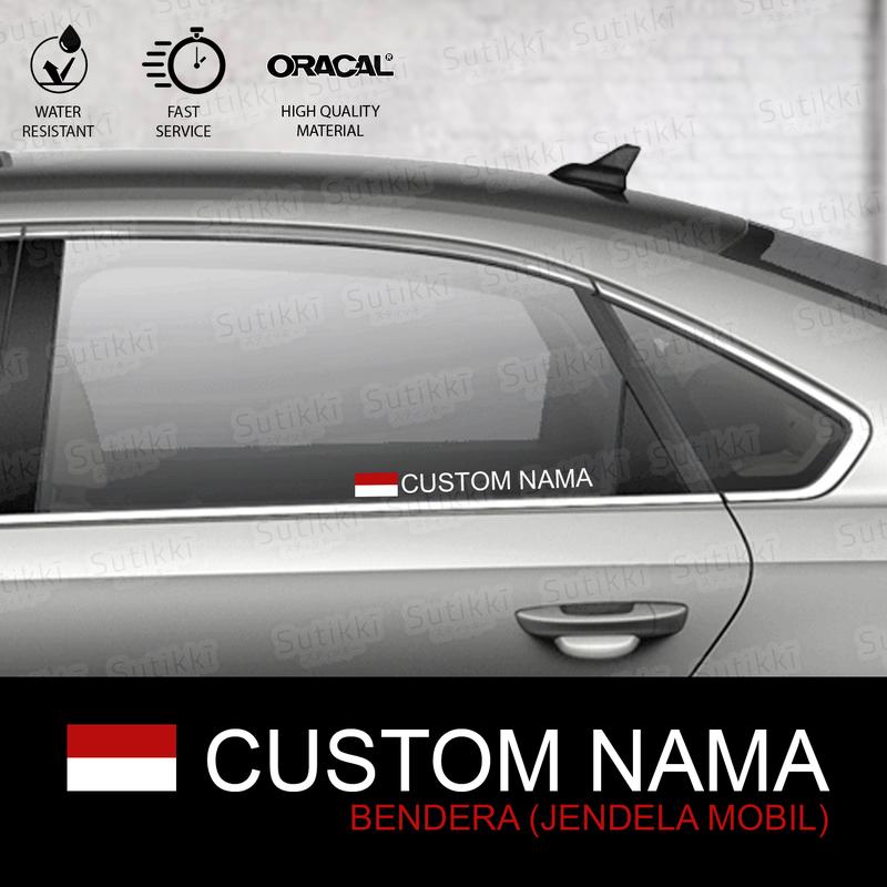 Custom Cutting Sticker Mobil Nama Bendera Indonesia Pembalap Stiker ...