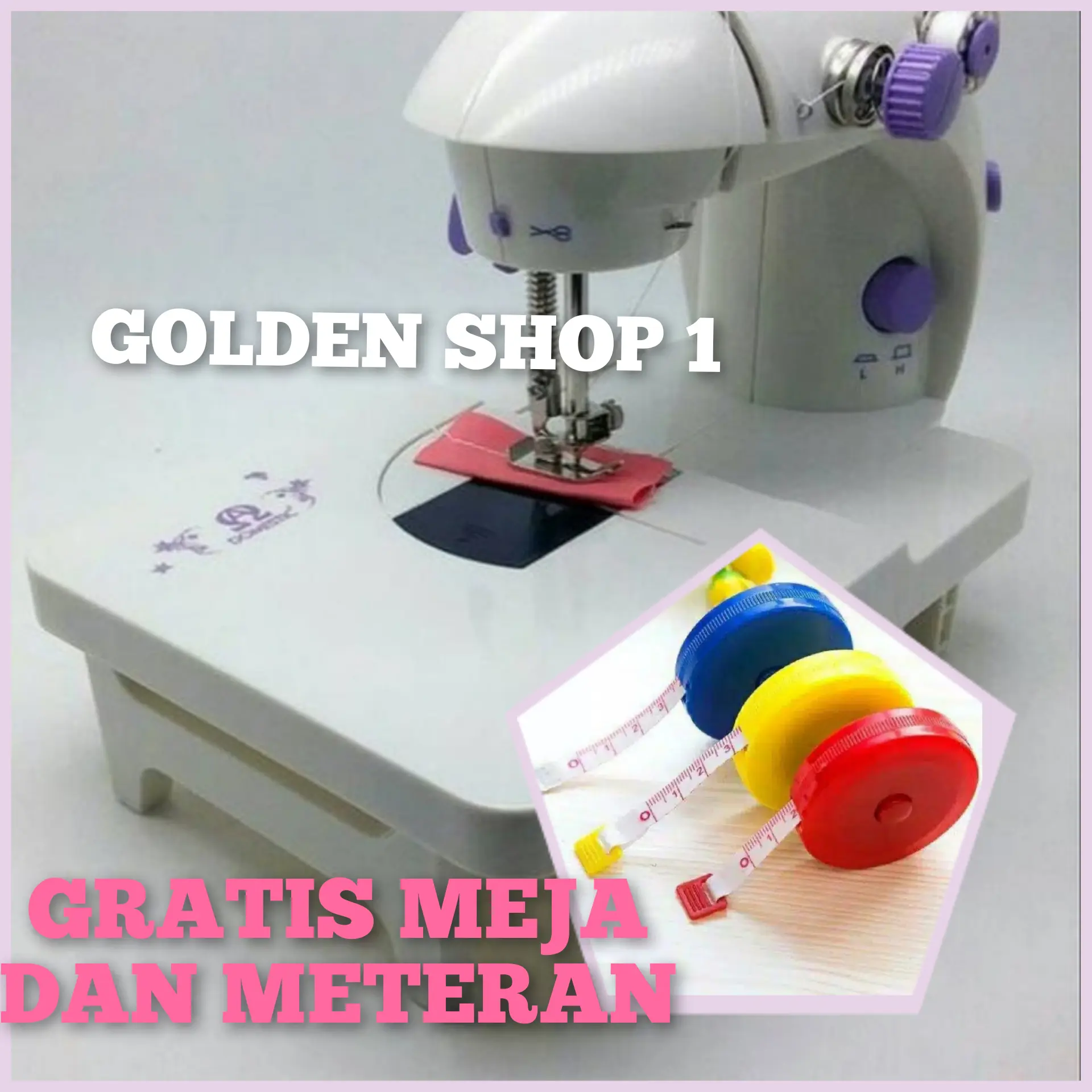 BONUS MEJA DAN METERAN 3IN1 PAKET FANTASTIS MESIN JAHIT MINI 202 PORTA