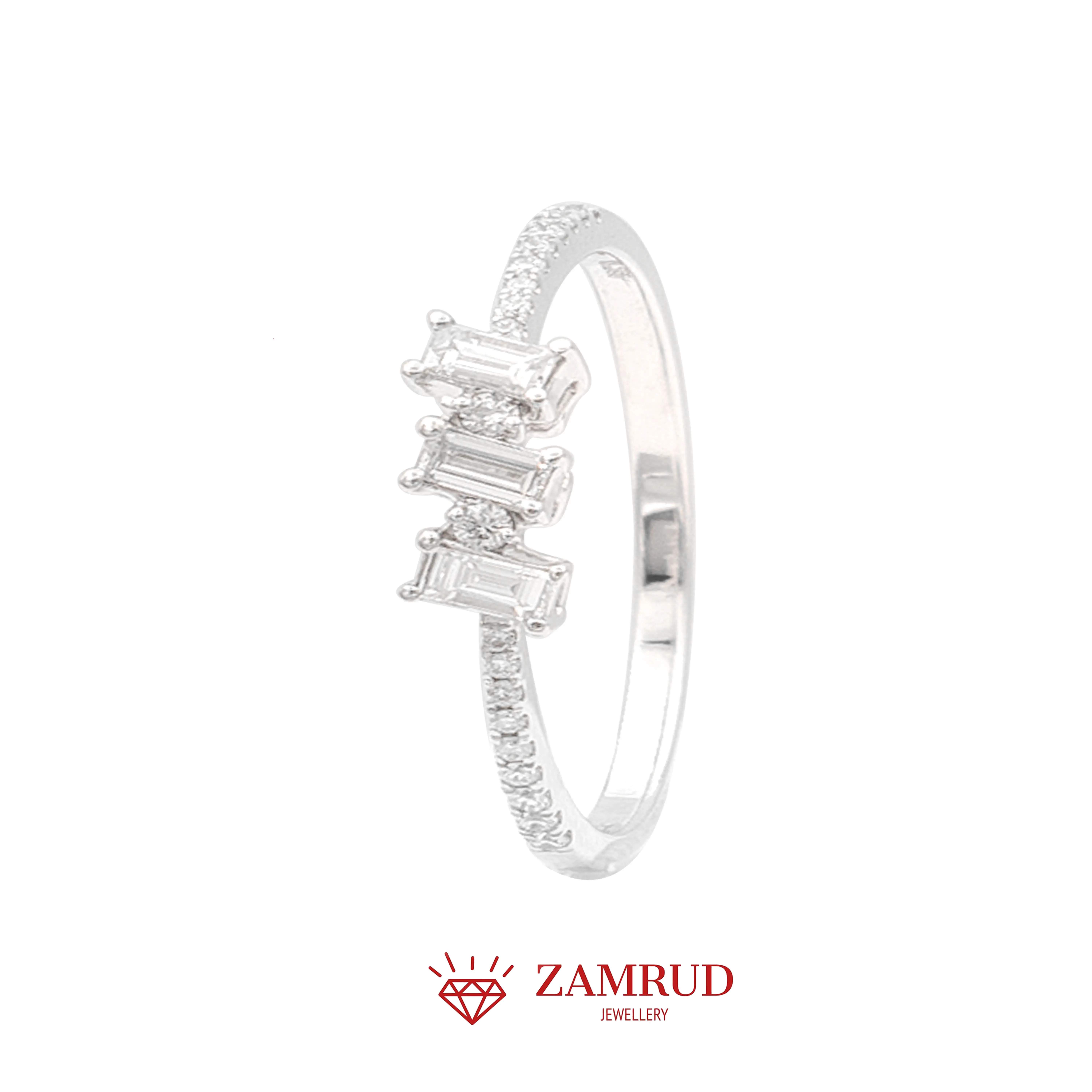 Cincin Berlian Baguette 16087 LR Zamrud Jewellery
