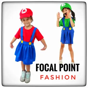 kostum super Mario Bros game anak Luigi Halloween costume