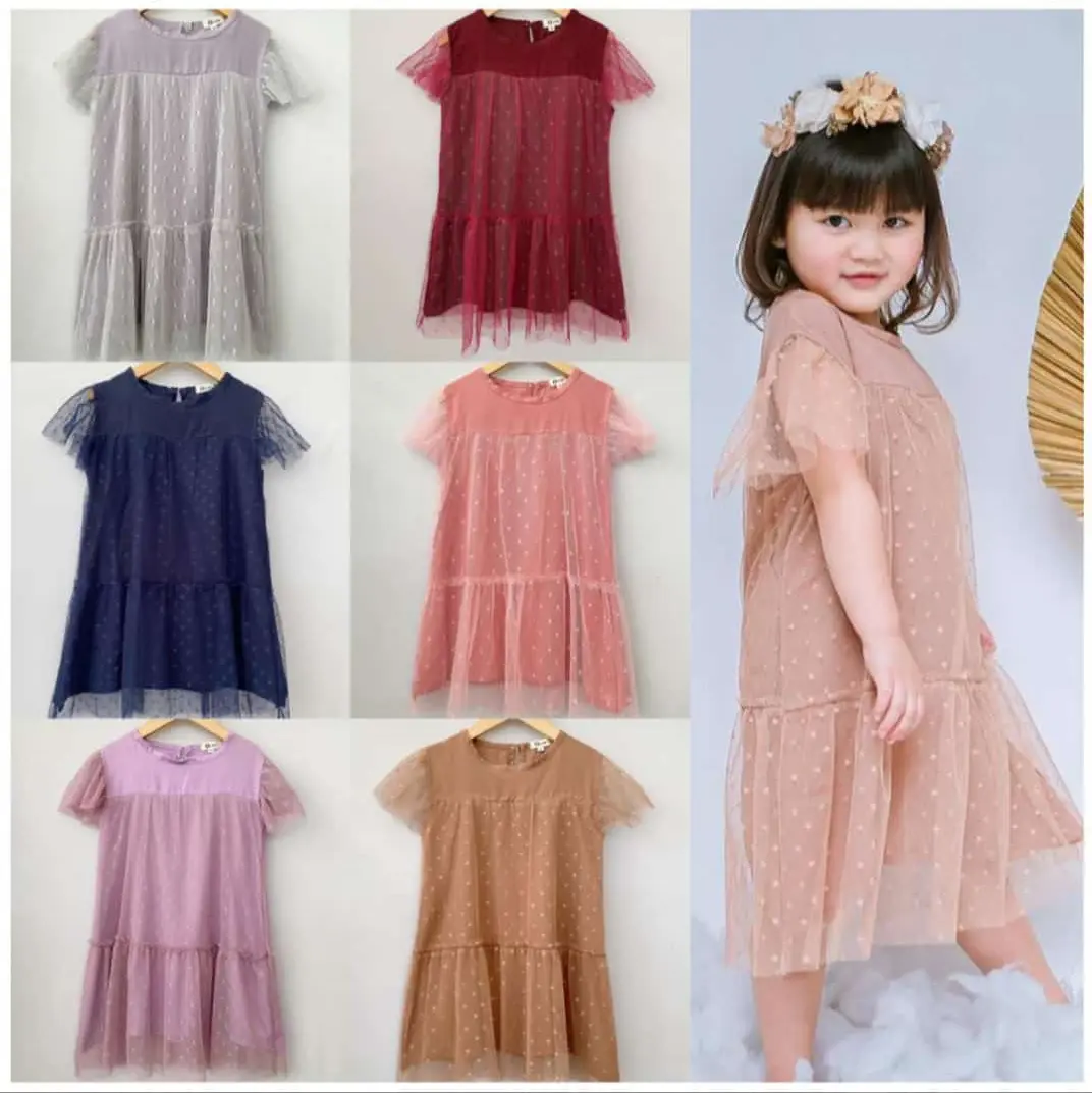 Dress Katun Kombinasi Tile Anak 1-5 Tahun Dress Smilee